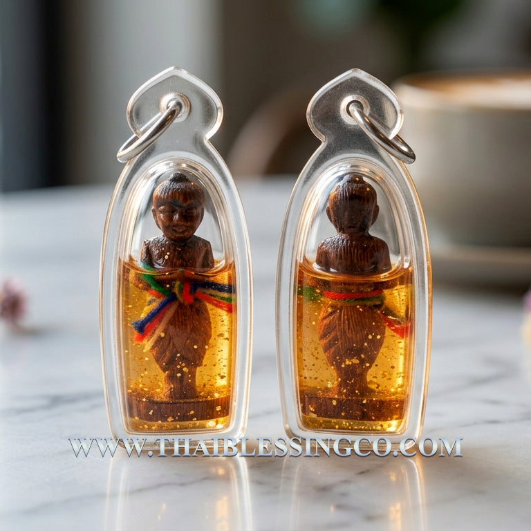 ✨ Sacred Spirit Guardian: Hand-Carved Takian Wood Kuman Thong – Ancient Ghost Wood Wealth Magnet & Miracle Worker (2016 Edition by Arjan Somsak)