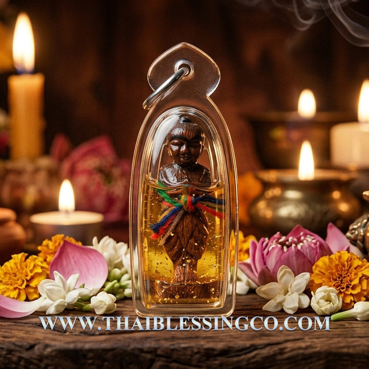 ✨ Sacred Spirit Guardian: Hand-Carved Takian Wood Kuman Thong – Ancient Ghost Wood Wealth Magnet & Miracle Worker (2016 Edition by Arjan Somsak)