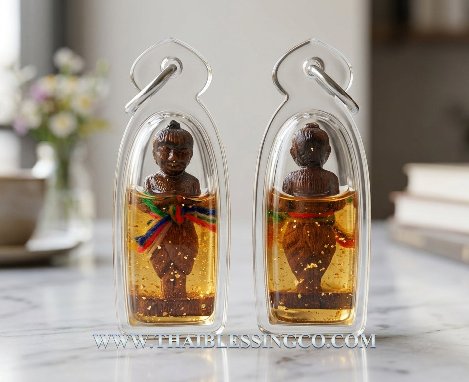 ✨ Sacred Spirit Guardian: Hand-Carved Takian Wood Kuman Thong – Ancient Ghost Wood Wealth Magnet & Miracle Worker (2016 Edition by Arjan Somsak)