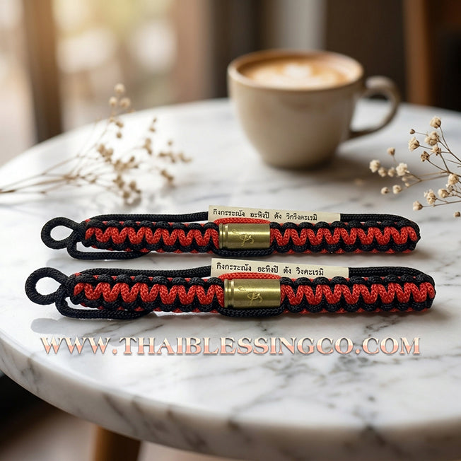✨🕉️ Sacred "Takrud Luk Puen" (Bullet Shell) Protection Bracelet: Luang Pu Rit, Wat Chonprathan Ratchadamri (2004 Exclusive Edition) – The Legendary "Kong Grapan" Shield for Absolute Safety, Invincibility, and Commanding Authority