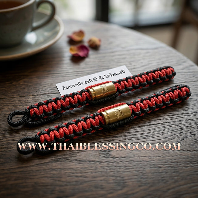 ✨🕉️ Sacred "Takrud Luk Puen" (Bullet Shell) Protection Bracelet: Luang Pu Rit, Wat Chonprathan Ratchadamri (2004 Exclusive Edition) – The Legendary "Kong Grapan" Shield for Absolute Safety, Invincibility, and Commanding Authority