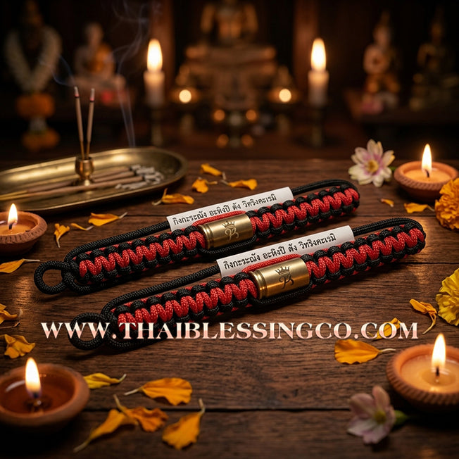 ✨🕉️ Sacred "Takrud Luk Puen" (Bullet Shell) Protection Bracelet: Luang Pu Rit, Wat Chonprathan Ratchadamri (2004 Exclusive Edition) – The Legendary "Kong Grapan" Shield for Absolute Safety, Invincibility, and Commanding Authority