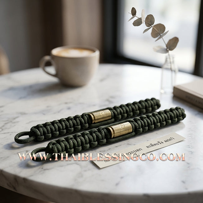 ✨🕉️ Sacred "Takrud Luk Puen" (Bullet Shell) Protection Bracelet: Luang Pu Rit, Wat Chonprathan Ratchadamri (2004 Exclusive Edition) – The Legendary "Kong Grapan" Shield for Absolute Safety, Invincibility, and Commanding Authority