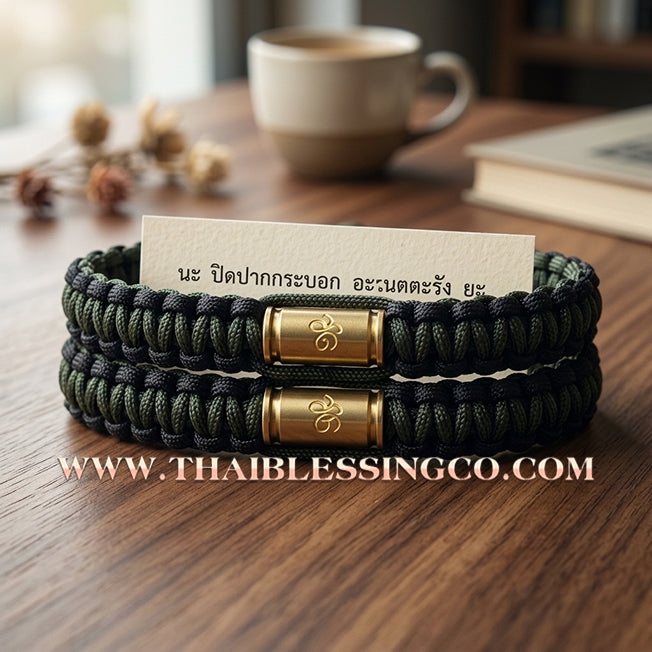 ✨🕉️ Sacred "Takrud Luk Puen" (Bullet Shell) Protection Bracelet: Luang Pu Rit, Wat Chonprathan Ratchadamri (2004 Exclusive Edition) – The Legendary "Kong Grapan" Shield for Absolute Safety, Invincibility, and Commanding Authority