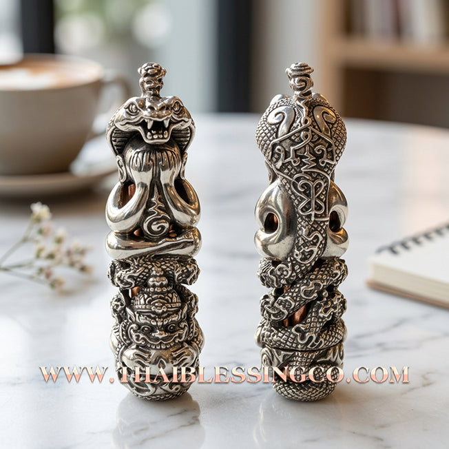 🛡️ Sacred "Takrut Maha Yant Na 108" – Alpaca Silver Edition: Phor Than Kloy, Wat Phukhaothong (2013) – The Ultimate Southern Sorcery Shield for Absolute Protection, Commanding Authority, and Infinite Financial Growth!