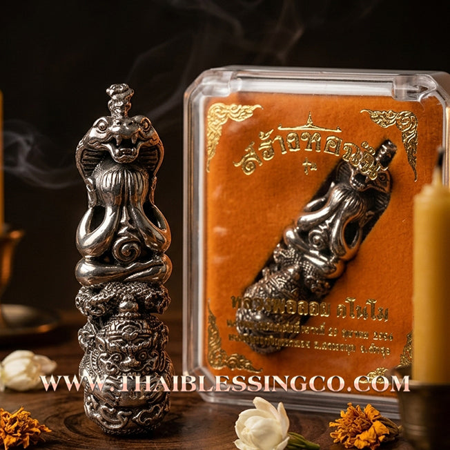 🛡️ Sacred "Takrut Maha Yant Na 108" – Alpaca Silver Edition: Phor Than Kloy, Wat Phukhaothong (2013) – The Ultimate Southern Sorcery Shield for Absolute Protection, Commanding Authority, and Infinite Financial Growth!