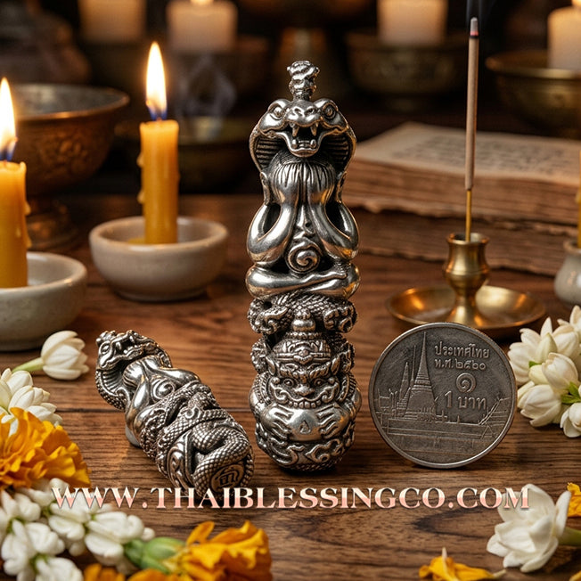 🛡️ Sacred "Takrut Maha Yant Na 108" – Alpaca Silver Edition: Phor Than Kloy, Wat Phukhaothong (2013) – The Ultimate Southern Sorcery Shield for Absolute Protection, Commanding Authority, and Infinite Financial Growth!