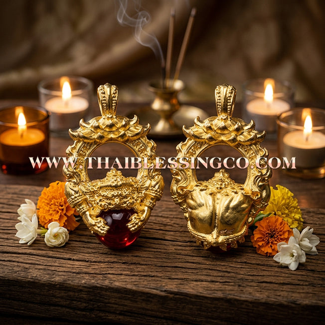 🌑 Sacred "Thammarong Rahu" (The Ring of Rahu) – Gold-Plated Samrit: Luang Pu Leng, Wat Nong Kae (2024) – The Ultimate Celestial Shield for Overcoming Obstacles, Turning Bad Luck into Riches, and Commanding Absolute Authority!