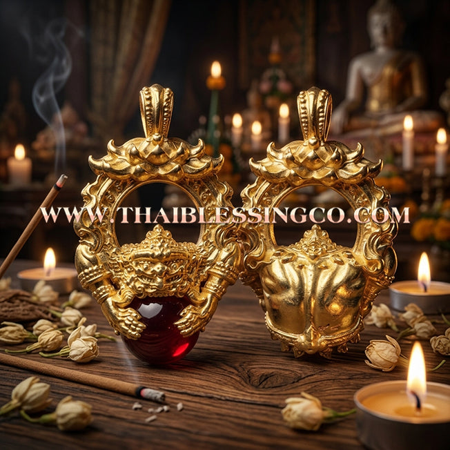 🌑 Sacred "Thammarong Rahu" (The Ring of Rahu) – Gold-Plated Samrit: Luang Pu Leng, Wat Nong Kae (2024) – The Ultimate Celestial Shield for Overcoming Obstacles, Turning Bad Luck into Riches, and Commanding Absolute Authority!