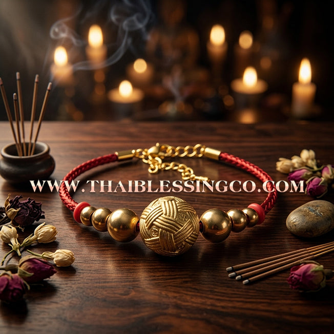✨🕉️ Sacred "Thong Chanuan" Takraw Wealth Trap Bracelet: Luang Pu Maen, Samnak Song Khao Chan (2022 Exclusive Edition) – The Ultimate Alchemical Talisman for Trapping Riches, Infinite Abundance, and Divine Protection