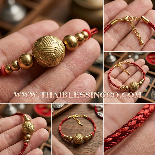 ✨🕉️ Sacred "Thong Chanuan" Takraw Wealth Trap Bracelet: Luang Pu Maen, Samnak Song Khao Chan (2022 Exclusive Edition) – The Ultimate Alchemical Talisman for Trapping Riches, Infinite Abundance, and Divine Protection