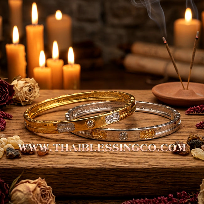 ✨🕉️ Sacred "To Ngoen To Kham" Wealth-Multiplying Hornet Bracelet: Master Achan Krai Det (2017 Edition) – The Dual-Tone Gold & Silver Talisman for Infinite Financial Growth and Miraculous Luck