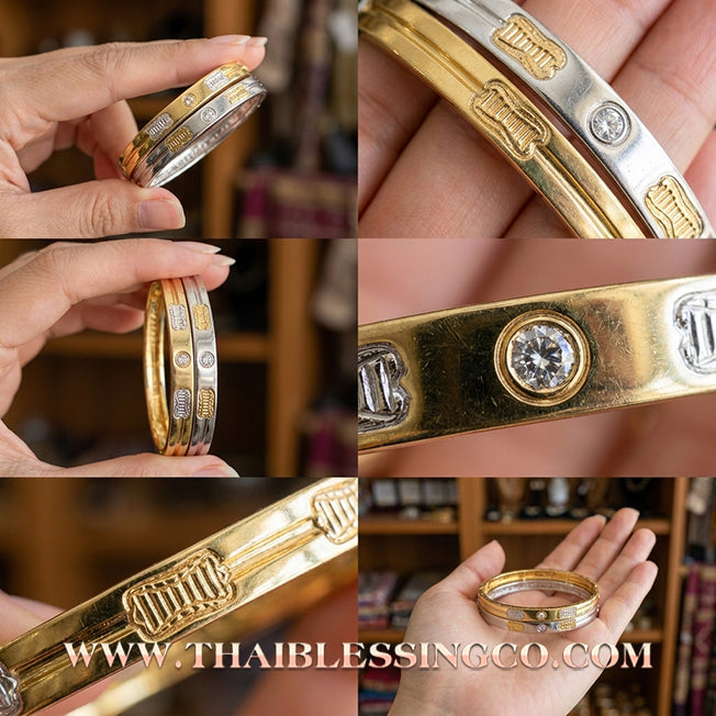 ✨🕉️ Sacred "To Ngoen To Kham" Wealth-Multiplying Hornet Bracelet: Master Achan Krai Det (2017 Edition) – The Dual-Tone Gold & Silver Talisman for Infinite Financial Growth and Miraculous Luck