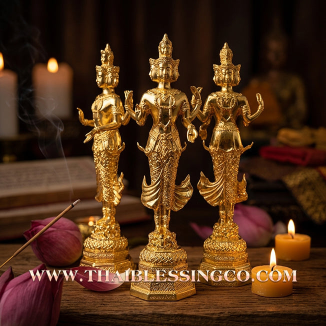 🔥 Sacred "Trimurti" (The Trinity of Universal Sovereignty) – Gold-Leaf Alchemical Edition: Luang Pu Key, Wat Sri Lamyong (2004) – The Divine Engine for Absolute Attraction, Financial Sovereignty, and Unstoppable Life Elevation!