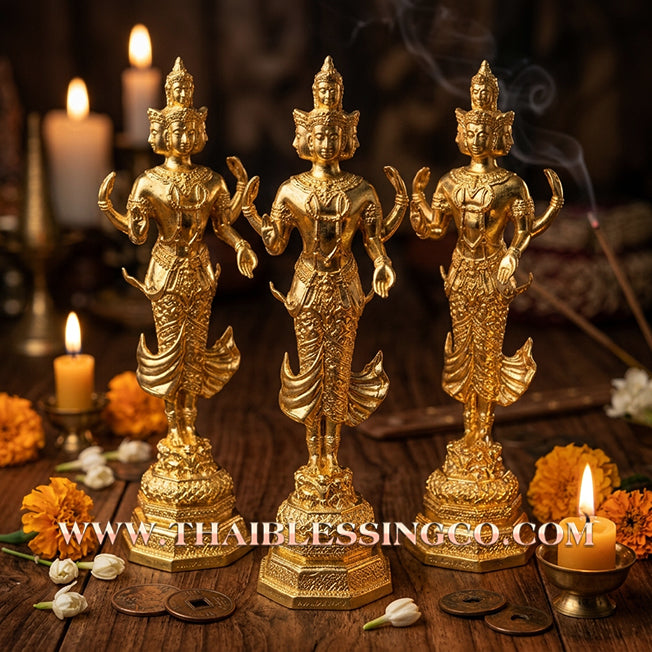 🔥 Sacred "Trimurti" (The Trinity of Universal Sovereignty) – Gold-Leaf Alchemical Edition: Luang Pu Key, Wat Sri Lamyong (2004) – The Divine Engine for Absolute Attraction, Financial Sovereignty, and Unstoppable Life Elevation!
