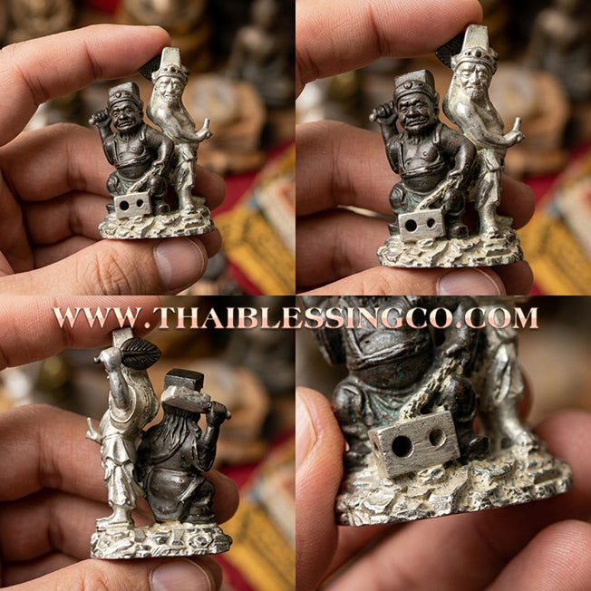 🏮 Sacred "Tua Peh Yee Peh" (The Lords of Wealth) – 2K Gold & Silver Samrit Edition: "Two Deities Granting Wealth" Series by Arjan Subin Na Na Thong (2023) – The Ultimate Dual-Force for Sudden Riches, Supreme Authority, and Global Business Dominance!