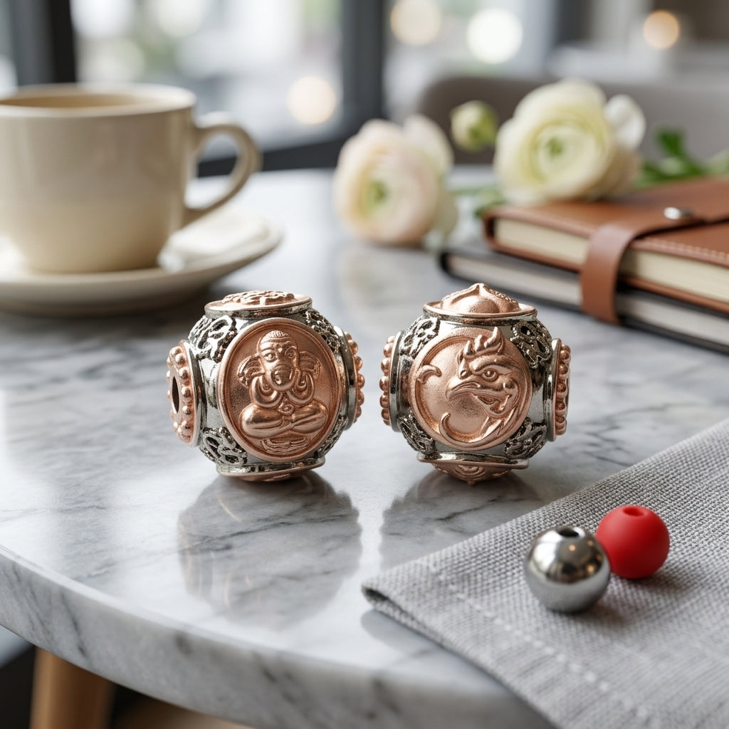 ✨🕉️ Sacred "Two-Tone" Rhodium & Rose Gold Ai Khai Maha Lap Sphere – Wat Khok Takhian (2020 Exclusive) – The Ultimate "Boy Wonder" Talisman for Miraculous Luck, Business Breakthroughs, and Divine Protection