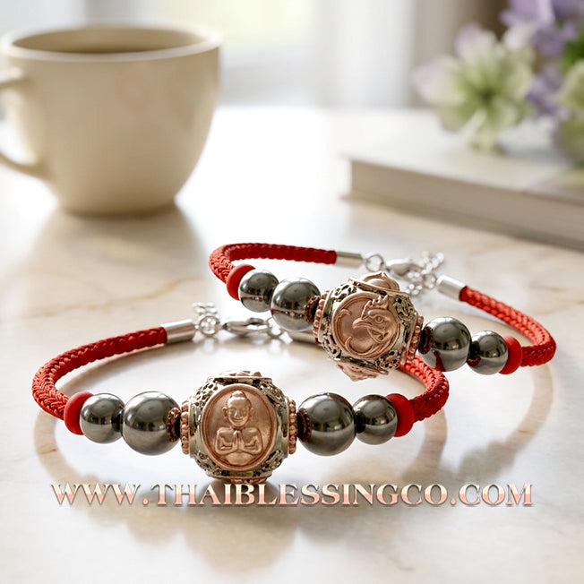 ✨🕉️ Sacred "Two-Tone" Rhodium & Rose Gold Ai Khai Maha Lap Sphere – Wat Khok Takhian (2020 Exclusive) – The Ultimate "Boy Wonder" Talisman for Miraculous Luck, Business Breakthroughs, and Divine Protection