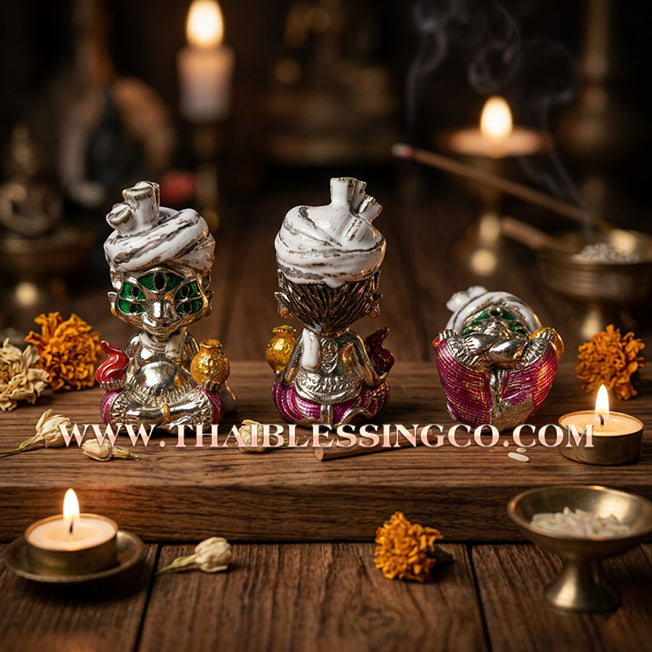 ✨🕉️ Sacred "White Bronze Enamel" Phraya Si Hu Ha Ta (The 4-Ears 5-Eyes Deity) The High-Frequency Tool for Rapid Financial Breakthroughs, Irresistible Aura, and Absolute Dominance!