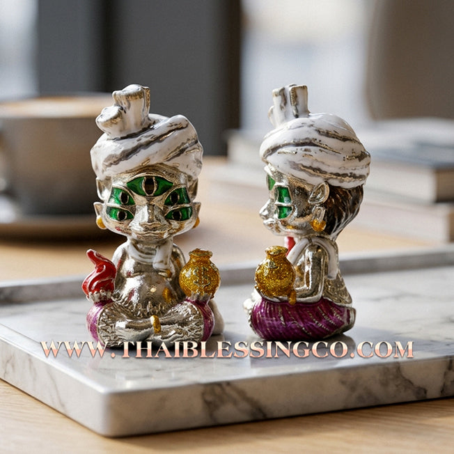 ✨🕉️ Sacred "White Bronze Enamel" Phraya Si Hu Ha Ta (The 4-Ears 5-Eyes Deity) The High-Frequency Tool for Rapid Financial Breakthroughs, Irresistible Aura, and Absolute Dominance!