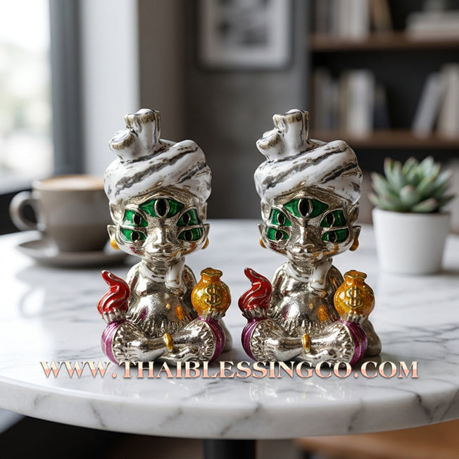 ✨🕉️ Sacred "White Bronze Enamel" Phraya Si Hu Ha Ta (The 4-Ears 5-Eyes Deity) The High-Frequency Tool for Rapid Financial Breakthroughs, Irresistible Aura, and Absolute Dominance!