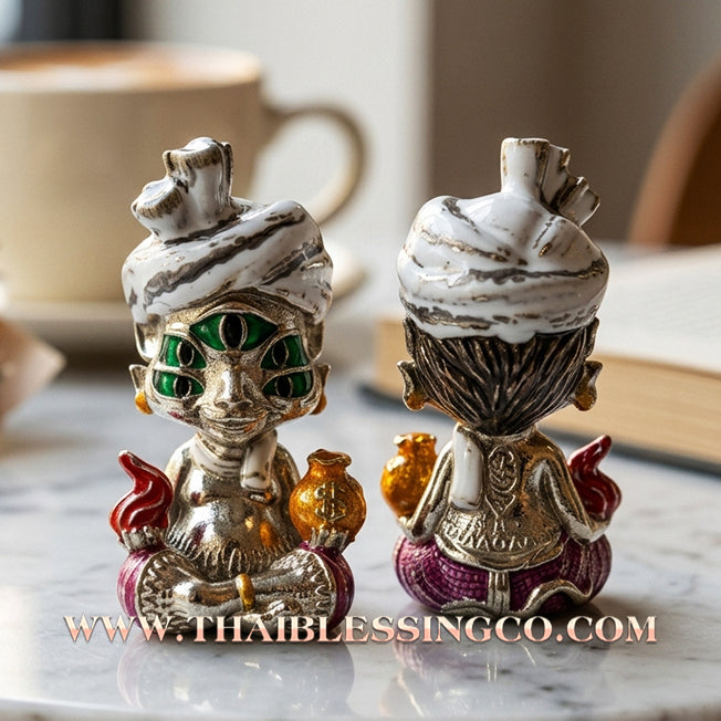 ✨🕉️ Sacred "White Bronze Enamel" Phraya Si Hu Ha Ta (The 4-Ears 5-Eyes Deity) The High-Frequency Tool for Rapid Financial Breakthroughs, Irresistible Aura, and Absolute Dominance!