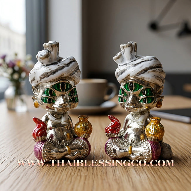 ✨🕉️ Sacred "White Bronze Enamel" Phraya Si Hu Ha Ta (The 4-Ears 5-Eyes Deity) The High-Frequency Tool for Rapid Financial Breakthroughs, Irresistible Aura, and Absolute Dominance!