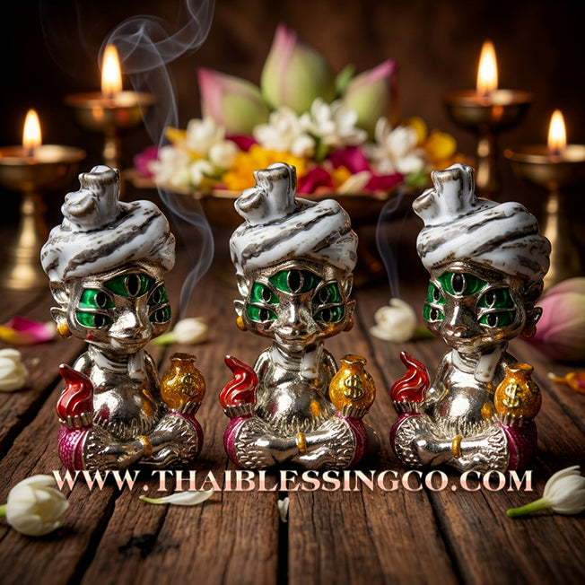 ✨🕉️ Sacred "White Bronze Enamel" Phraya Si Hu Ha Ta (The 4-Ears 5-Eyes Deity) The High-Frequency Tool for Rapid Financial Breakthroughs, Irresistible Aura, and Absolute Dominance!