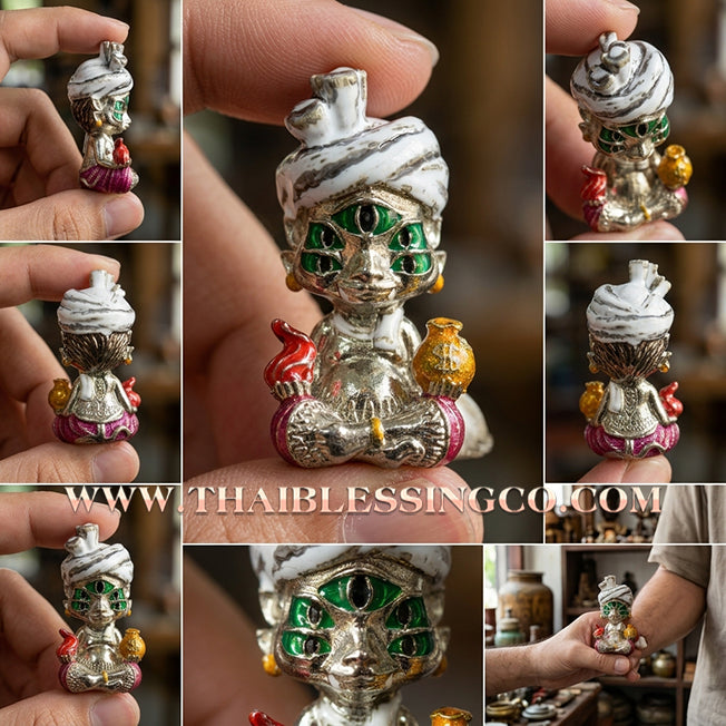 ✨🕉️ Sacred "White Bronze Enamel" Phraya Si Hu Ha Ta (The 4-Ears 5-Eyes Deity) The High-Frequency Tool for Rapid Financial Breakthroughs, Irresistible Aura, and Absolute Dominance!