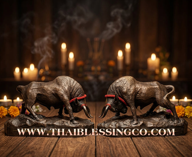 ✨🔥 Sacred "Wua Thanu" (The Divine Arrow Bull) – Large Samrit Bronze Altar Edition: Arjan Sanoh, Samnak Yant Phutthawet (2023) – The Absolute Engine for Sovereign Protection, Wealth Defense, and Unstoppable Life Elevation!