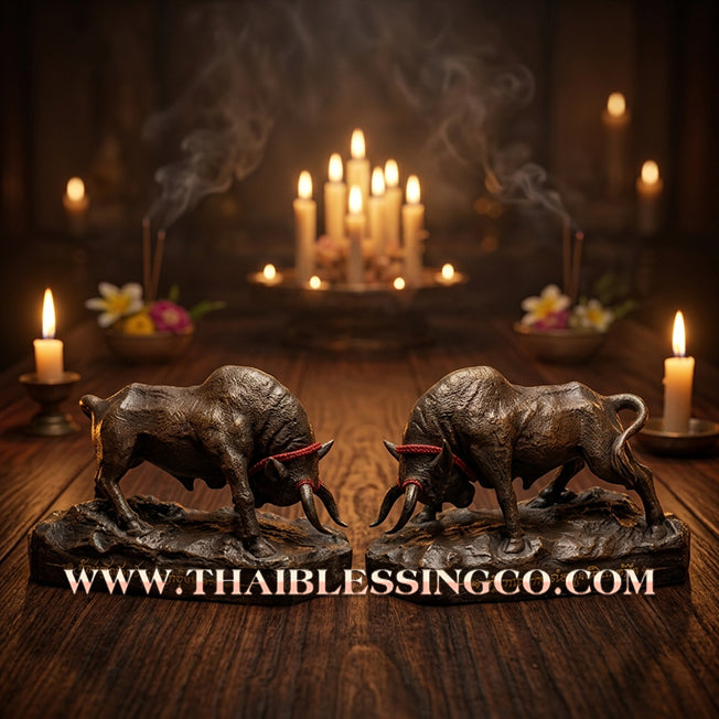 ✨🔥 Sacred "Wua Thanu" (The Divine Arrow Bull) – Large Samrit Bronze Altar Edition: Arjan Sanoh, Samnak Yant Phutthawet (2023) – The Absolute Engine for Sovereign Protection, Wealth Defense, and Unstoppable Life Elevation!