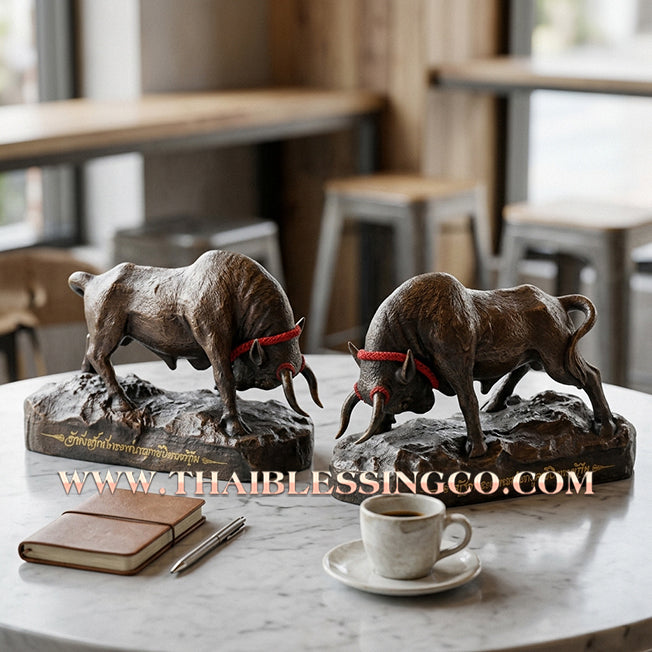 ✨🔥 Sacred "Wua Thanu" (The Divine Arrow Bull) – Large Samrit Bronze Altar Edition: Arjan Sanoh, Samnak Yant Phutthawet (2023) – The Absolute Engine for Sovereign Protection, Wealth Defense, and Unstoppable Life Elevation!