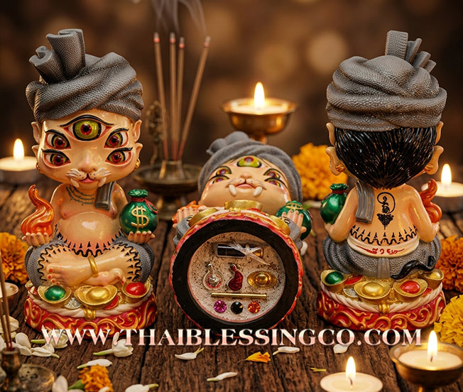 🔥 Sacred "Phaya Si Hu Ha Ta" (The Deity of Instant Wealth) – Vivid Hand-Painted Edition: Kruba Kamfan, Wat Ko Choke (2024) – The Essential Engine for Rapid Windfalls, Global Liquidity, and Sovereign Influence!