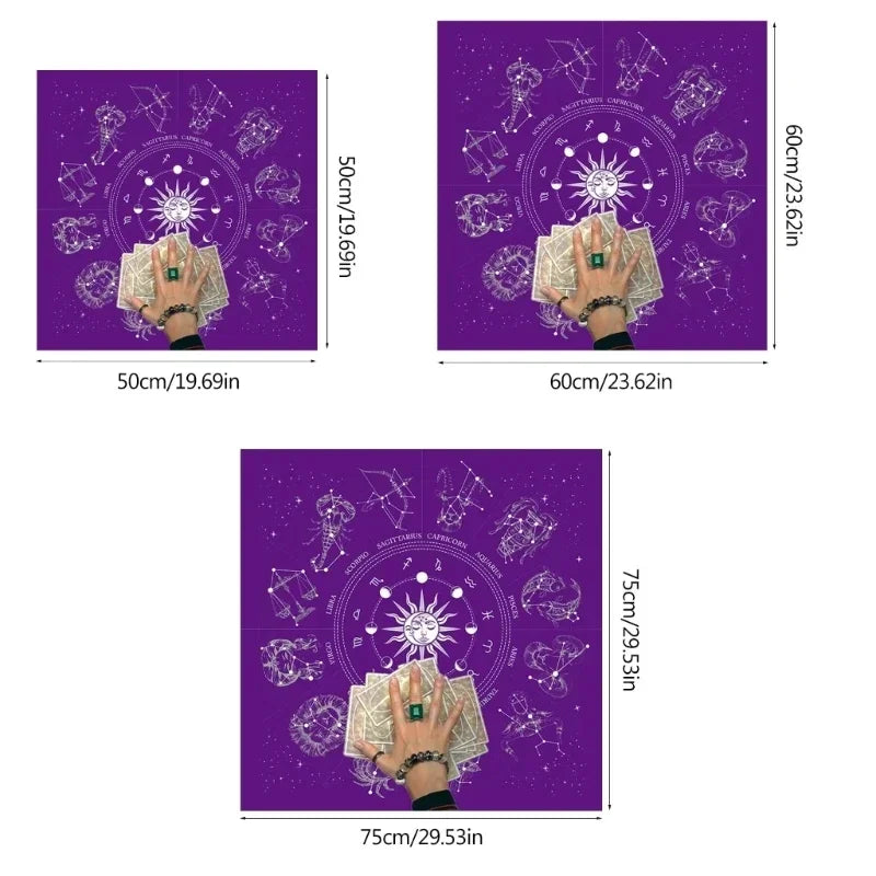 🎲 Square Shape Pendulum Divination Altar Tablecloth | Tarot Pad & Rune Table Cloth – Astrology Oracle Board Game Mat