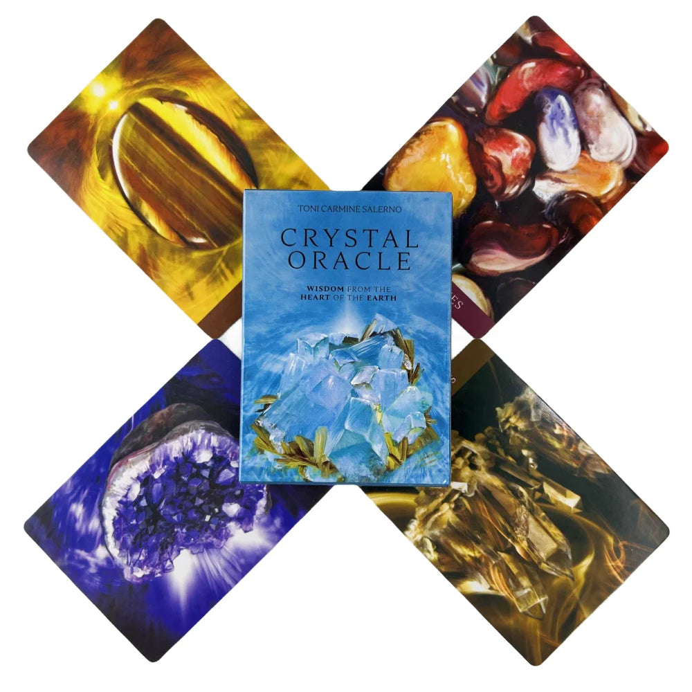 Crystal Oracle Cards – Stone Divination Deck English Vision Edition, 78 Cards for Tarot Board Games and Party Entertainment