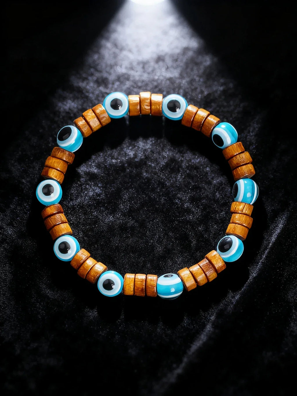 ✨ Natural Volcanic Stone Bracelet for Men – Light Blue Lava Beads & Handmade Retro Wood Beads – Vigour, Protection & Calmness Jewelry 11