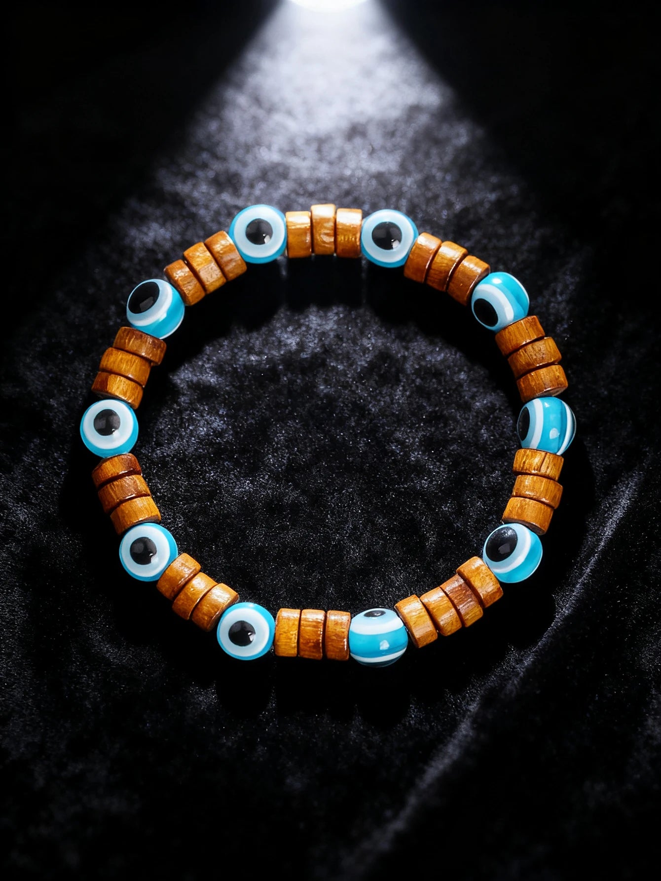 ✨ Natural Volcanic Stone Bracelet for Men – Light Blue Lava Beads & Handmade Retro Wood Beads – Vigour, Protection & Calmness Jewelry 11