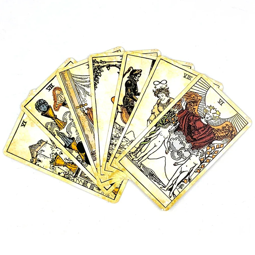 ✨ Metal Box Gilded Tarot Cards Deck – 78 Cards | Elegant Divination & Family Board Game | English Version with Paper Guidebook