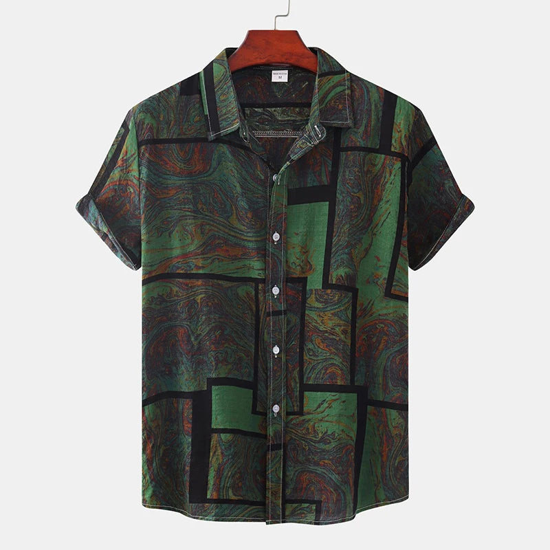 🏝️ The Y2K-Luxe Horizon Hawaiian Shirt: Premium Men’s Oversized Vintage Top – High-Definition Graphic Print, Ultra-Breathable Cooling Fabric, and Signature Harajuku-Style Loose Fit (S-6XL)