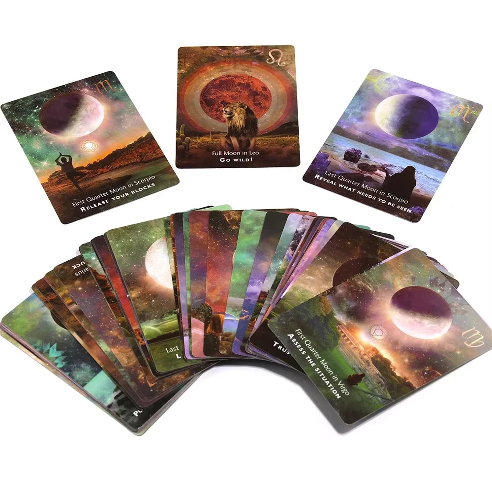 🔥Moonology Oracle Card | Mystic Divination 44-Card Deck for Fortune-telling & Manifestation – English Version Board Game