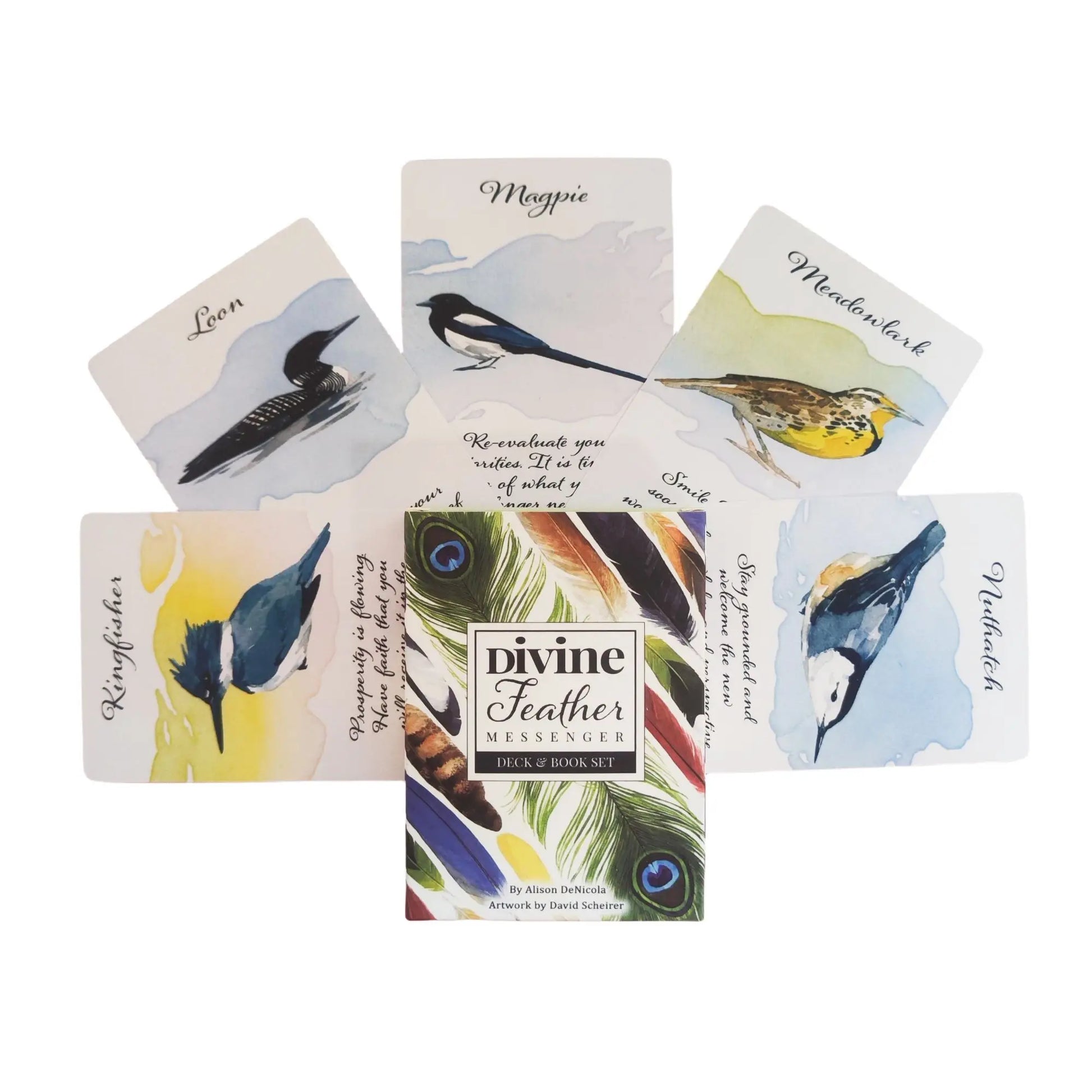 🔥Divine Feather Messenger Tarot Oracle Cards | 44 Bird Symbolism Cards, 10.4x7.3cm for Divination & Board Games