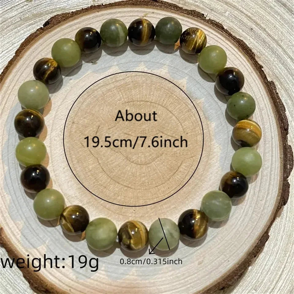 💰 The "Legacy of Wealth" Feng Shui Bracelet: Vintage Tiger Eye & Green Jade Money Magnet
