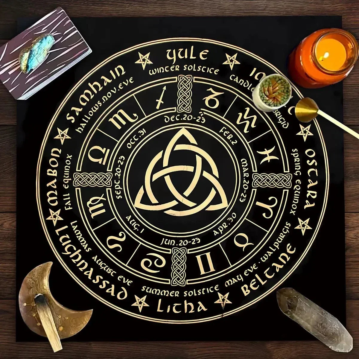 🃏 Mandala Tree of Life Tarot Tablecloth – Sea Velvet Square Butterfly Altar Cloth for Tarot Readings, Terrace Dining & Multi-Purpose Mystic Decor 016