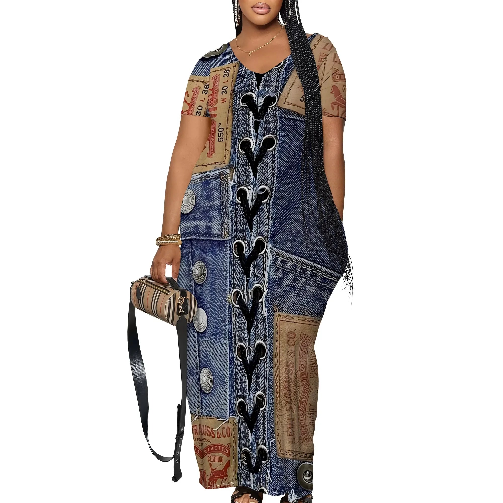 Women's Maxi Beach Dress with Pockets - Casual Summer Sundress