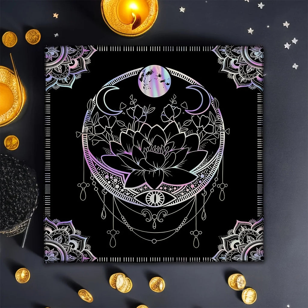 🃏 VIKAMA Mandala Tarot Tablecloth – Witchy Astrology Altar Cloth & Mystic Home Decor Table Cover