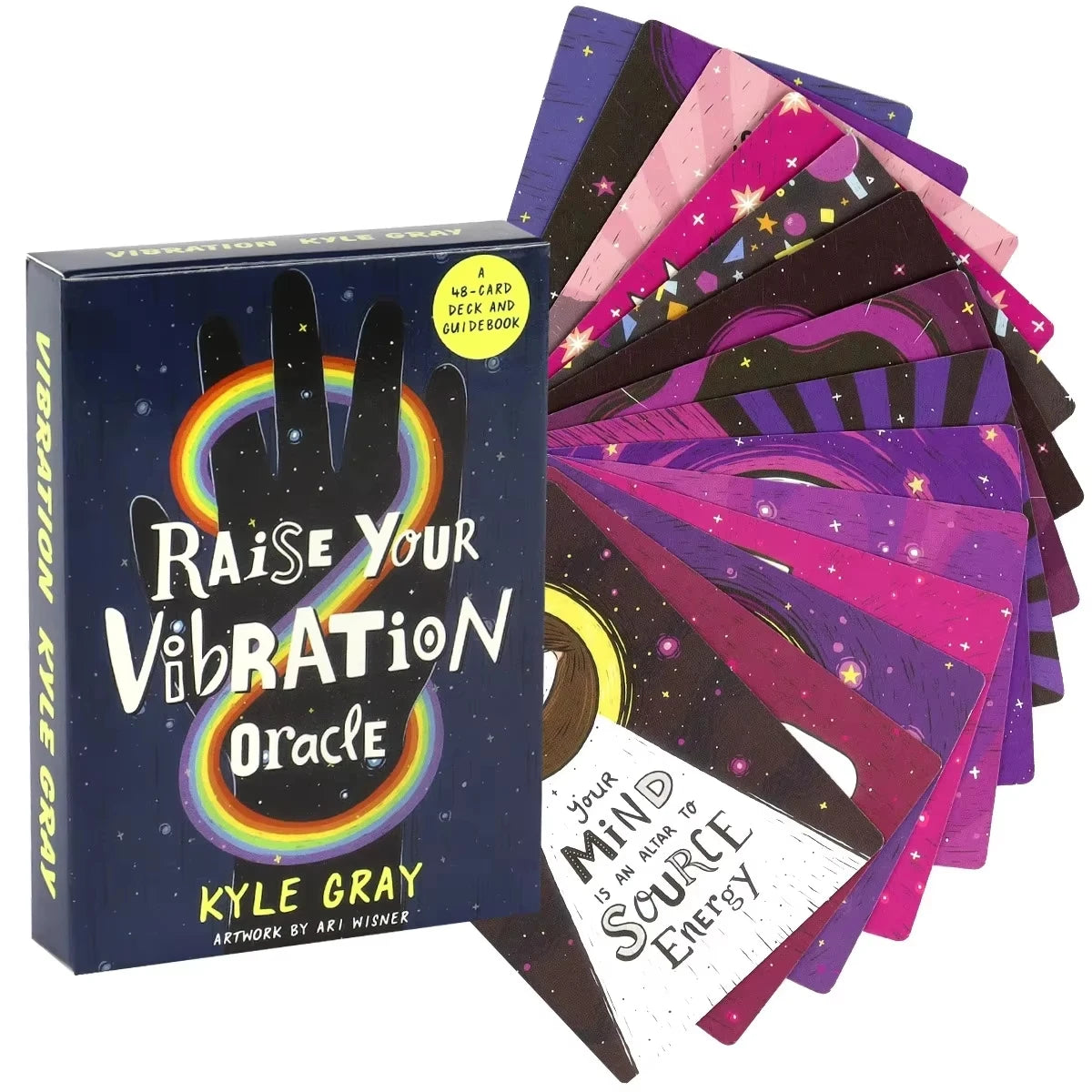 🌟 Raise Your Vibration Oracle Cards – 48 Cards Family-Friendly Board Game Positive Energy, Mindfulness & Inspiration Portable 10.3 x 6 cm Deck