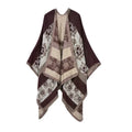 Women's Winter Poncho Wrap - Imitation Cashmere Shawl Cape & Scarf (130 x 150 cm) for Ultimate Warmth and Style One Size 2Flowers-coffee