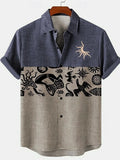🌍 The Ethno-Vintage Heritage Shirt: Premium Men’s Organic Linen Hawaiian Top – High-Definition Tribal Artistic Print, Breathable Short-Sleeve Casual Button-Down, and Sophisticated Street-Style Silhouette ZT2511