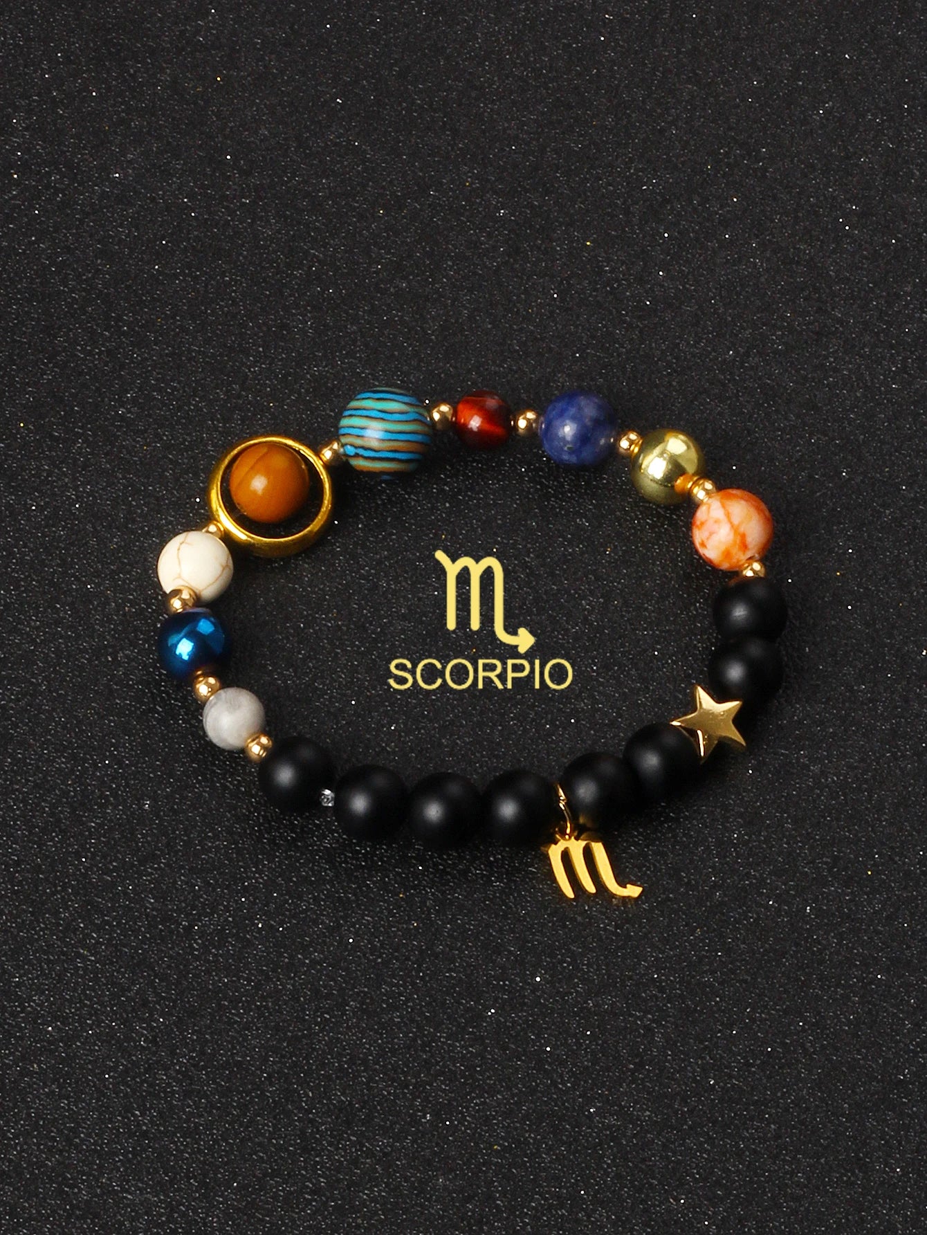 ✨ Eight Planets & 12 Constellation Bracelets – Natural Stone Universe Galaxy Solar System Jewelry – Featuring Libra, Virgo & Leo Designs 12Scorpio