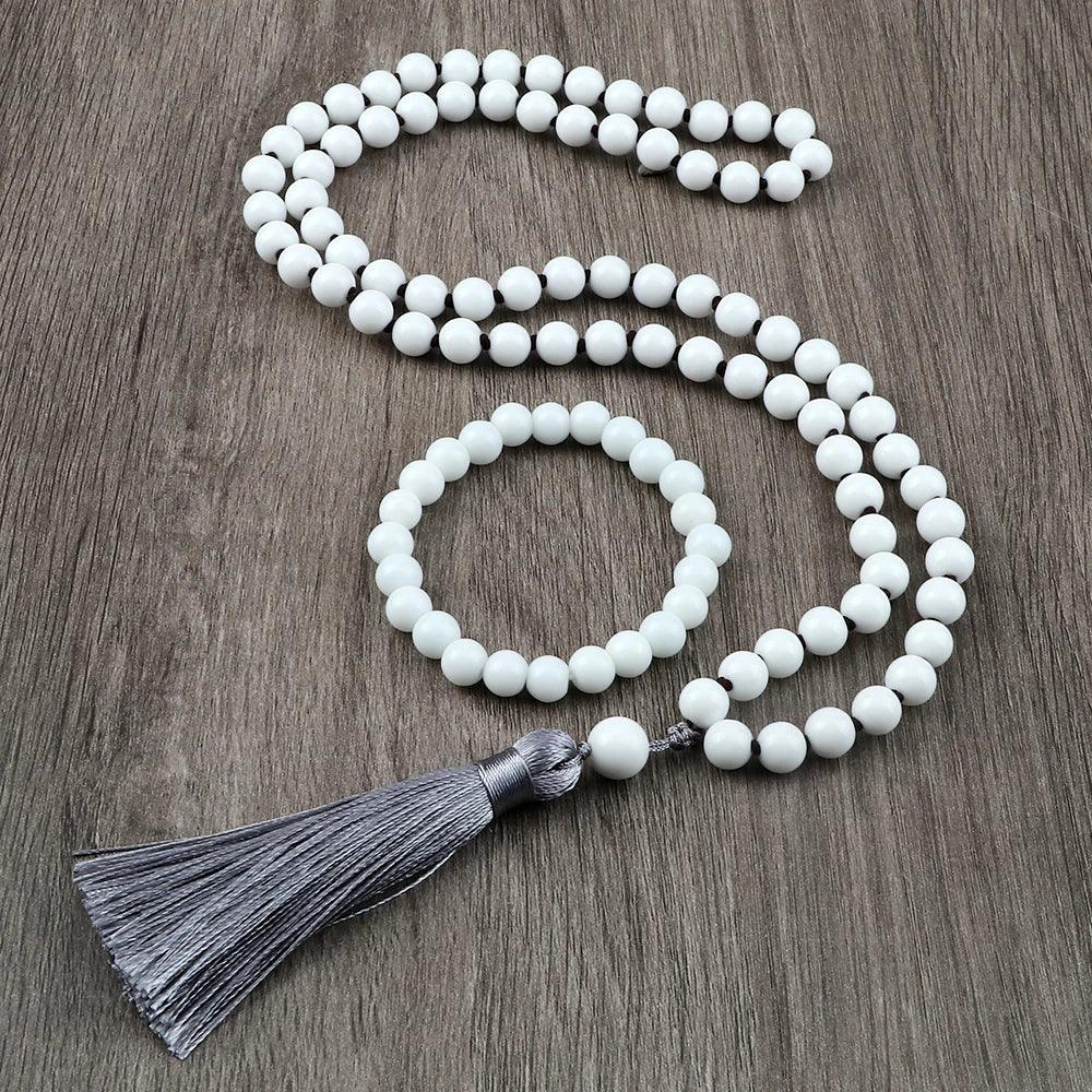 🐯 Natural Tiger Eye Stone Jewelry Set (Necklace & Bracelet): Healing Tassel Pendant & Sweater Chain – Confidence, Wealth & Protection Crystal for Women